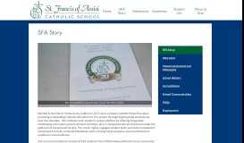 
							         Accreditation – SFA Story – St. Francis of Assisi Catholic School								  
							    