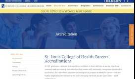 
							         Accreditation - St. Louis College of Health Careers								  
							    