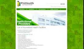 
							         Accredited Institutions: Institutional Health Care Providers | PhilHealth								  
							    