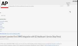 
							         Accruent Launches First CMMS Integration with GE Healthcare's ...								  
							    