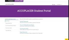 
							         ACCUPLACER Student Portal – The College Board								  
							    