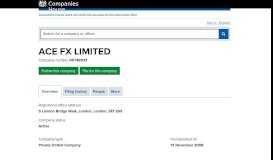 
							         ACE FX LIMITED - Overview (free company information from ...								  
							    