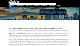 
							         Ace Hardware Selects BA Insight to Power Next-Generation Search ...								  
							    