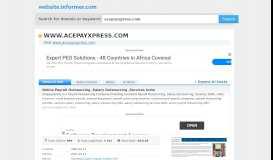 
							         acepayxpress.com at WI. Online Payroll Outsourcing ,Salary ...								  
							    