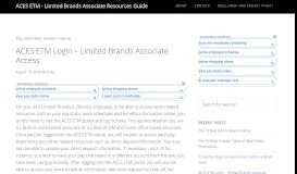 
							         ACES ETM - Limited Brands Associate Resources Guide –								  
							    