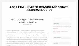 
							         ACES ETM Login – Limited Brands Associate Access								  
							    