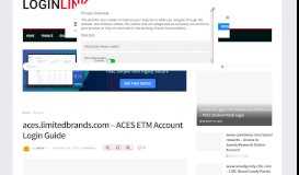 
							         aces.limitedbrands.com - ACES ETM Account Login Guide ...								  
							    