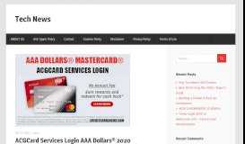 
							         ACGCard Services Login AAA Dollars® 2019 ... - Tech News								  
							    