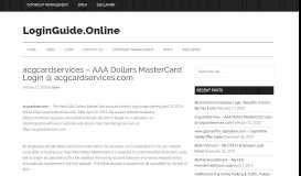 
							         Acgcardservices | AAA Dollars MasterCard Login ...								  
							    