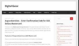 
							         Acgcardservices - Enter Confirmation Code for AAA Dollars ...								  
							    