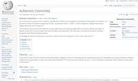 
							         Achievers University - Wikipedia								  
							    