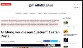 
							         Achtung vor diesem “Saturn” Tester-Portal • mimikama								  
							    