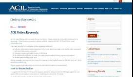 
							         ACIL Online Renewals - American Council of Independent Laboratories								  
							    