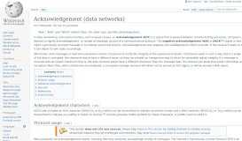 
							         Acknowledgement (data networks) - Wikipedia								  
							    
