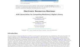 
							         ACM (Association for Computing Machinery) Digital Library [Review]								  
							    