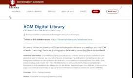 
							         ACM Digital Library | Indiana University Libraries								  
							    