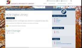 
							         ACM Digital Library | Queen's University Library								  
							    