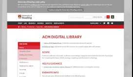 
							         ACM Digital Library – University of Reading								  
							    