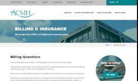 
							         ACMH | Billing & Insurance - ACMH Hospital								  
							    