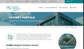 
							         ACMH | Patient Portals - ACMH Hospital								  
							    