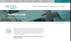 
							         ACMH | Primary Care - ACMH Hospital								  
							    