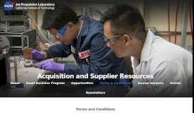 
							         Acquisition and Supplier Resources - JPL - NASA								  
							    