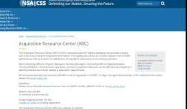 
							         Acquisition Resource Center (ARC) - National Security Agency								  
							    