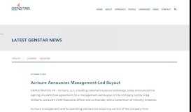 
							         Acrisure Announces Management-Led Buyout - Genstar Capital								  
							    
