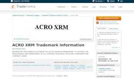 
							         ACRO XRM Trademark of Acro Service Corp. Serial Number ...								  
							    