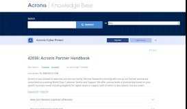 
							         Acronis Partner Handbook | Knowledge Base								  
							    