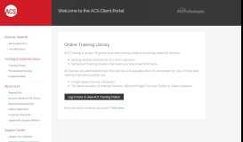 
							         ACS Client Portal - Training Library | ACS Technologies								  
							    