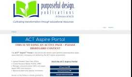 
							         ACSI > PDP Store > Assessment Support > ACT Aspire Portal								  
							    