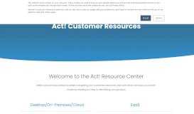 
							         Act! Customer Support & Resources - Act! CRM								  
							    
