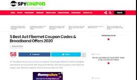
							         Act Fibernet Coupon Code & Broadband Offers 2019 | SpyCoupon								  
							    