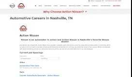
							         Action Nissan Careers Nashville TN | Murfreesboro | Franklin								  
							    