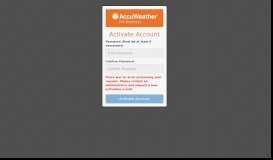 
							         Activate Account - AccuWeather Enterprise Solutions Portal								  
							    