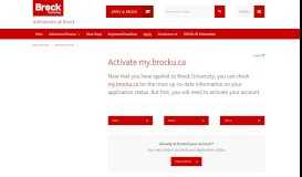 
							         Activate my.brocku.ca – Admissions @ Brock - Brock University								  
							    