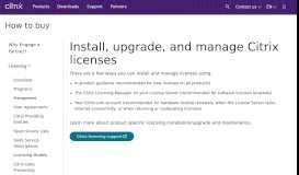 
							         Activate, upgrade and manage licenses - Citrix								  
							    