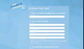 
							         Activate Your Card - My Goodwill Rewards								  
							    