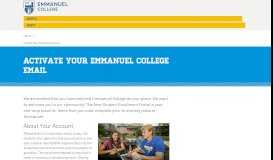 
							         Activate your Emmanuel College Email								  
							    