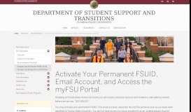 
							         Activate Your Permanent FSUID, Email Account ... - Dean of Students								  
							    