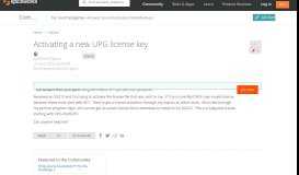 
							         Activating a new UPG license key - Spiceworks Community								  
							    