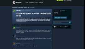 
							         Activating portal 2 from a confirmation code :: Help and Tips ...								  
							    