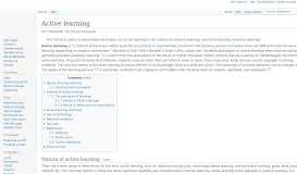
							         Active learning - Wikipedia								  
							    