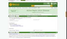 
							         Active Peptic Ulcer Disease: Malacards - Research Articles, Symptoms ...								  
							    