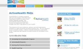 
							         ActiveHealth FAQs - Invest In Your Health Indiana								  
							    