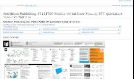 
							         Activision Publishing 87131790 Mobile Portal User Manual STT ...								  
							    