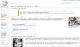 
							         Activity-based learning in India - Wikipedia								  
							    