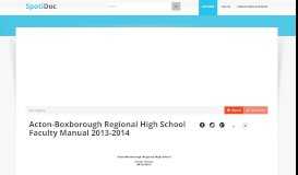 
							         Acton-Boxborough Regional High School Faculty Manual 2013-2014								  
							    