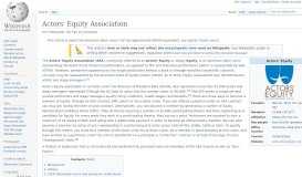 
							         Actors' Equity Association - Wikipedia								  
							    